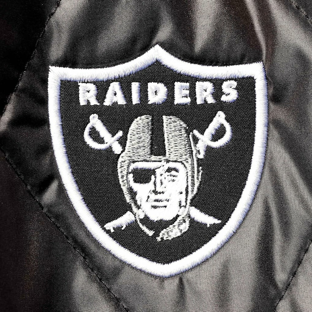 Las Vegas Raiders MSX by Michael Strahan Women's Charlotte Full-Zip Hoodie Puffer Jacket Black