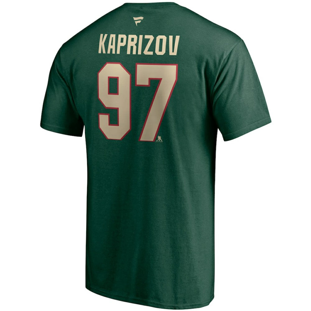 NHL Kirill Kaprizov Minnesota Wild Fanatics Authentic Stack Name & Number T-Shirt - Green