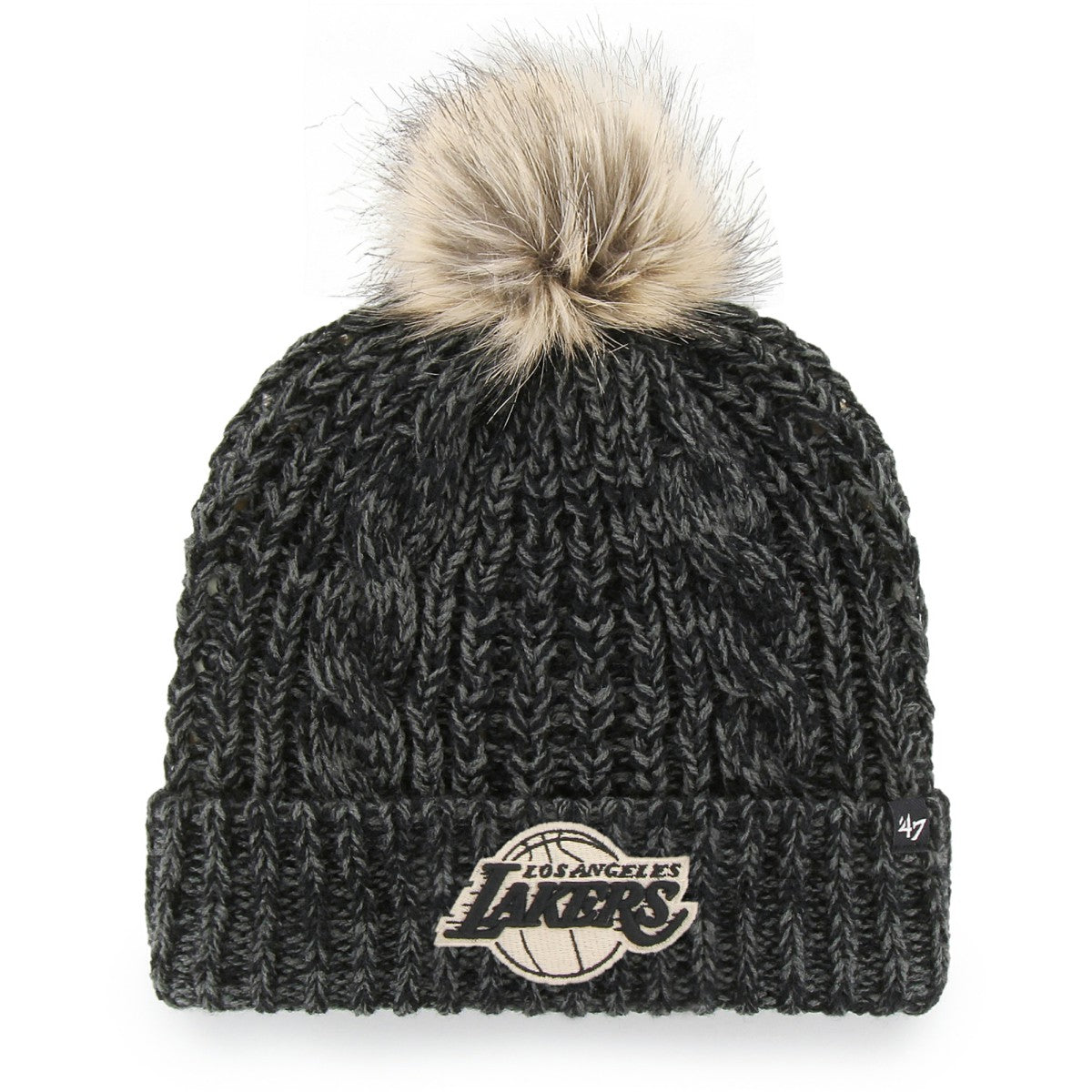 Los Angeles Lakers '47 Women's Meeko Cuffed Knit Hat with Pom Black