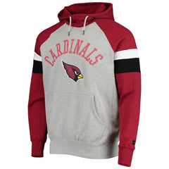 Arizona Cardinals Starter Home Run Raglan Pullover Hoodie Heathered Gray/Cardinal