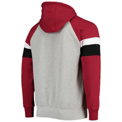 Arizona Cardinals Starter Home Run Raglan Pullover Hoodie Heathered Gray/Cardinal
