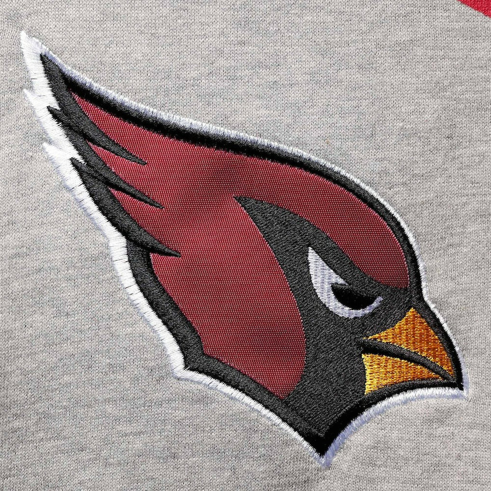 Arizona Cardinals Starter Home Run Raglan Pullover Hoodie Heathered Gray/Cardinal