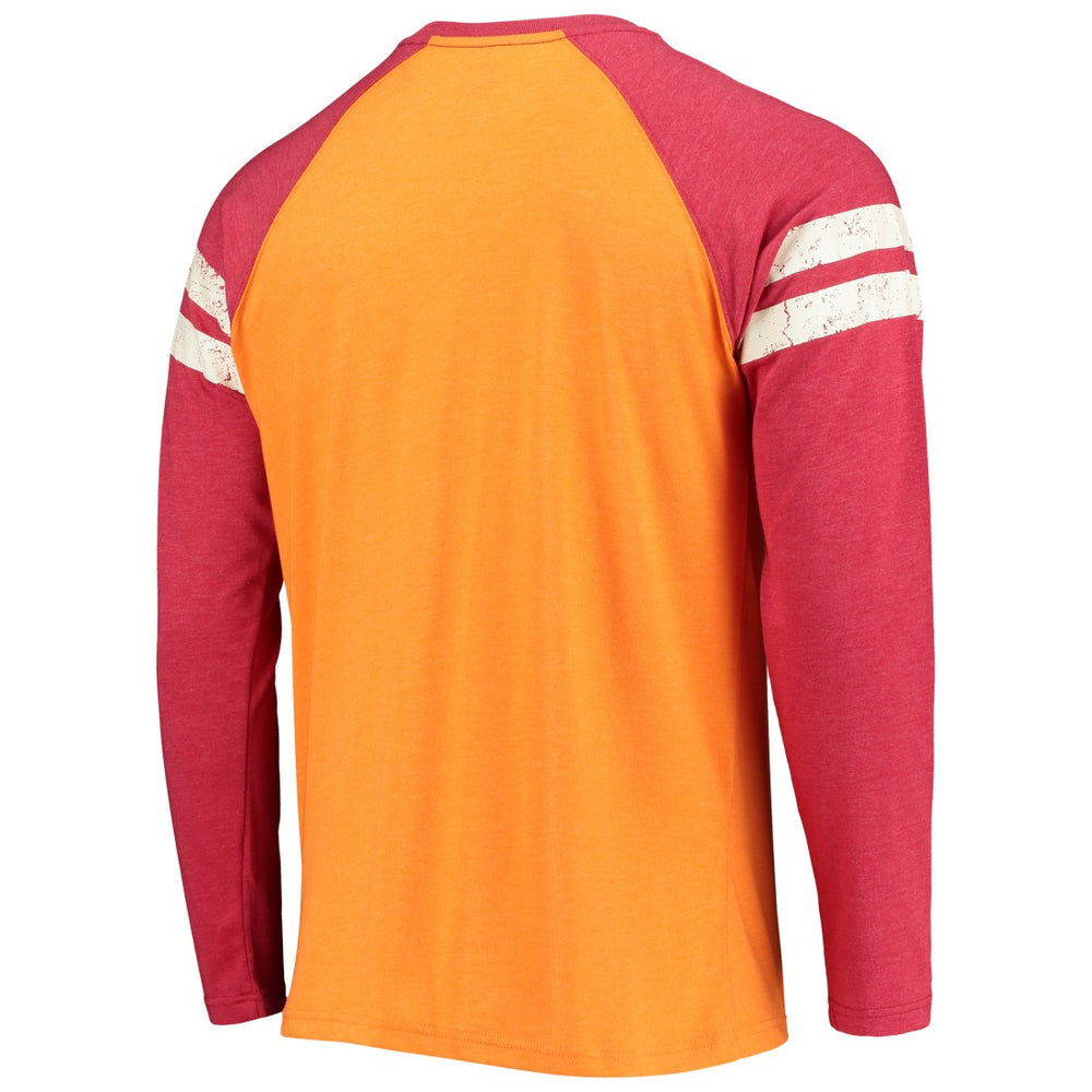 Tampa Bay Buccaneers Starter Throwback League Raglan Long Sleeve Tri-Blend T-Shirt Orange/Red