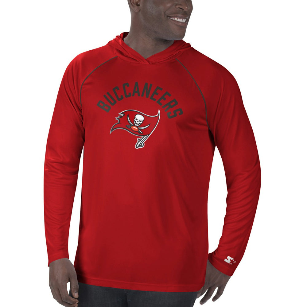 Tampa Bay Buccaneers Starter Raglan Long Sleeve Hoodie T-Shirt Red