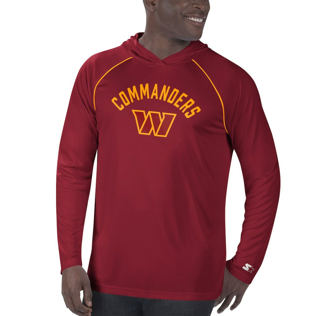 Washington Football Team Starter Raglan Long Sleeve Hoodie T-Shirt Burgundy