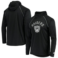 Las Vegas Raiders Starter Throwback Raglan Hoodie Long Sleeve T-Shirt Black