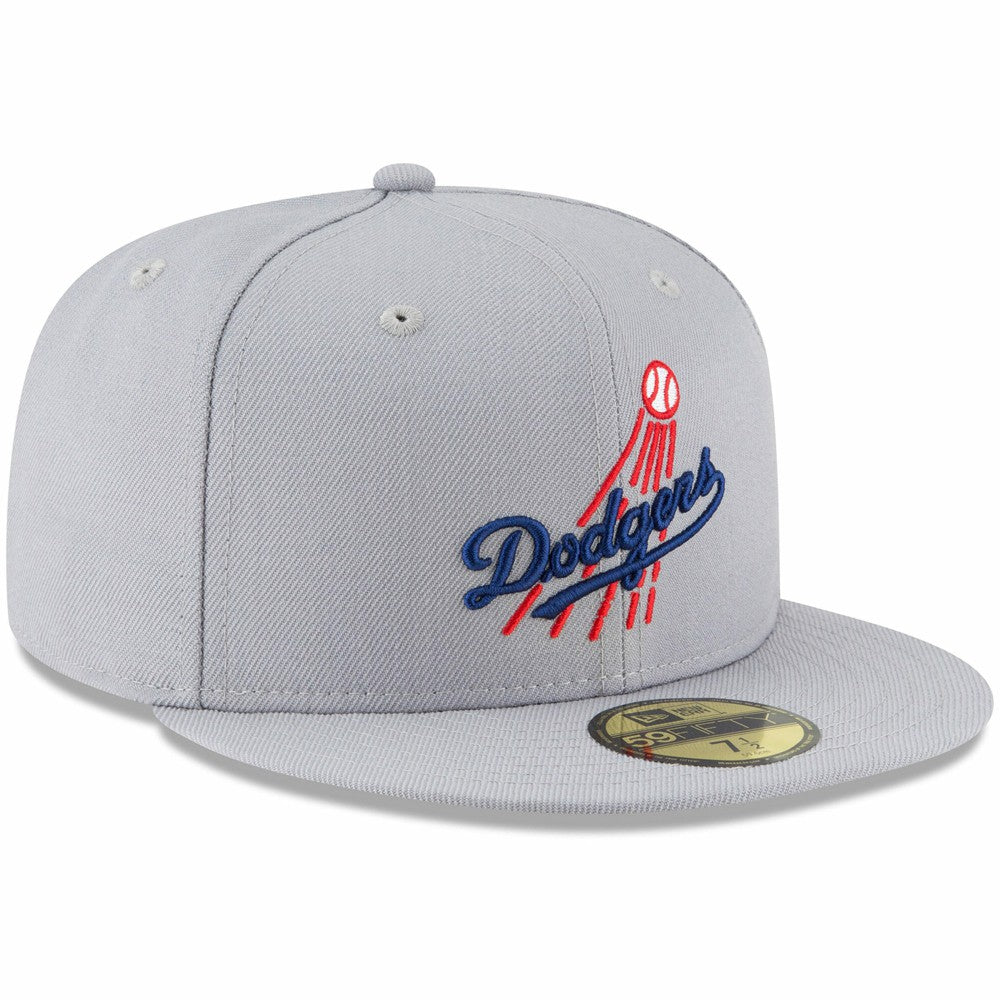 Los Angeles Dodgers New Era Cooperstown Collection Logo 59FIFTY Fitted Hat - Gray Hats