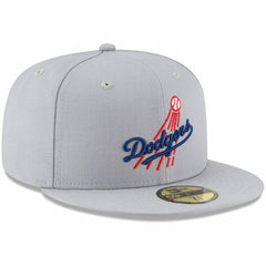 Los Angeles Dodgers New Era Cooperstown Collection Logo 59FIFTY Fitted Hat - Gray Hats