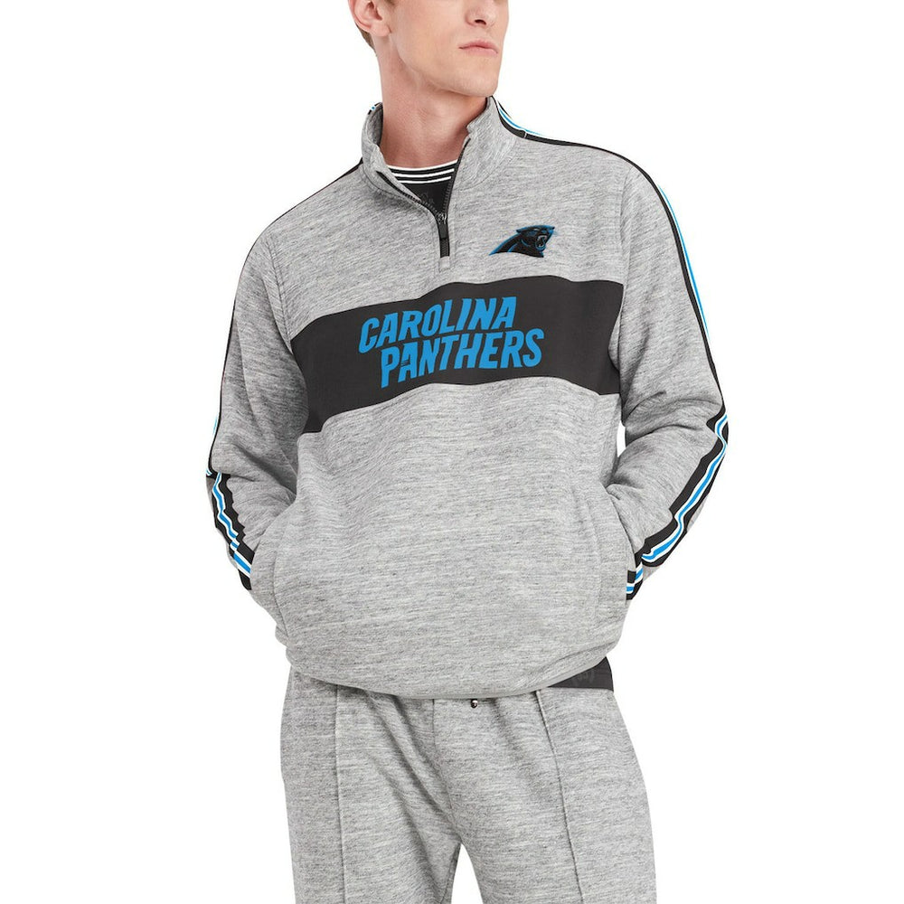 Carolina Panthers Tommy Hilfiger Mario Quarter-Zip Jacket Heathered Gray