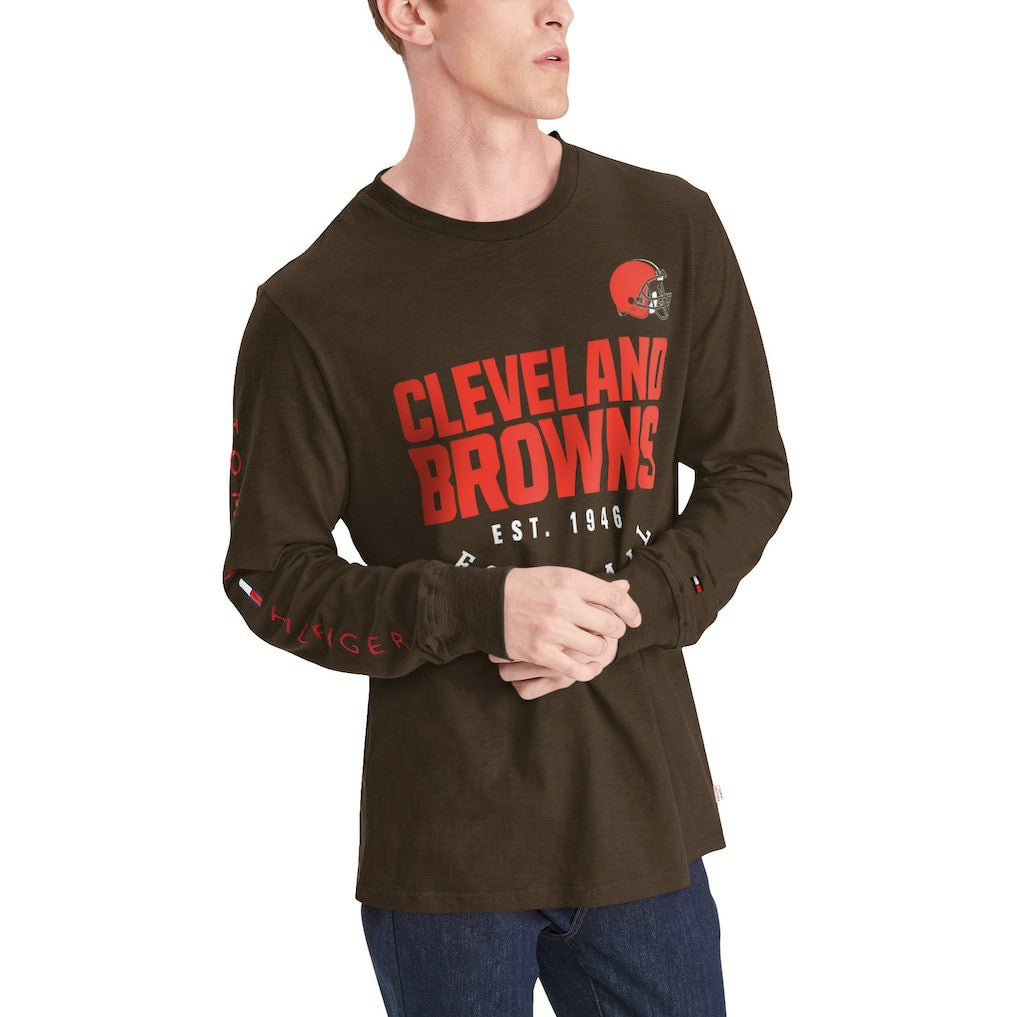 Cleveland Browns Tommy Hilfiger Peter Long Sleeve T-Shirt Brown