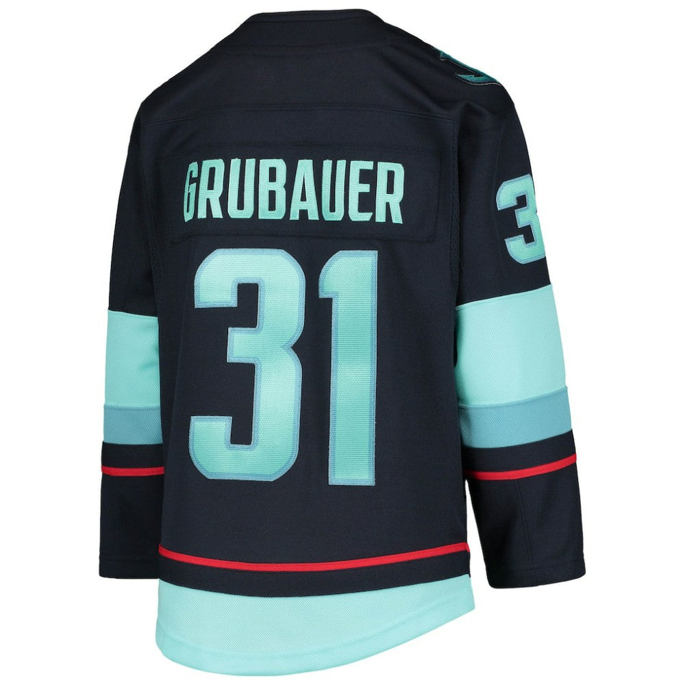 NHL Philipp Grubauer Seattle Kraken Youth Home Premier Player Jersey - Deep Sea Blue