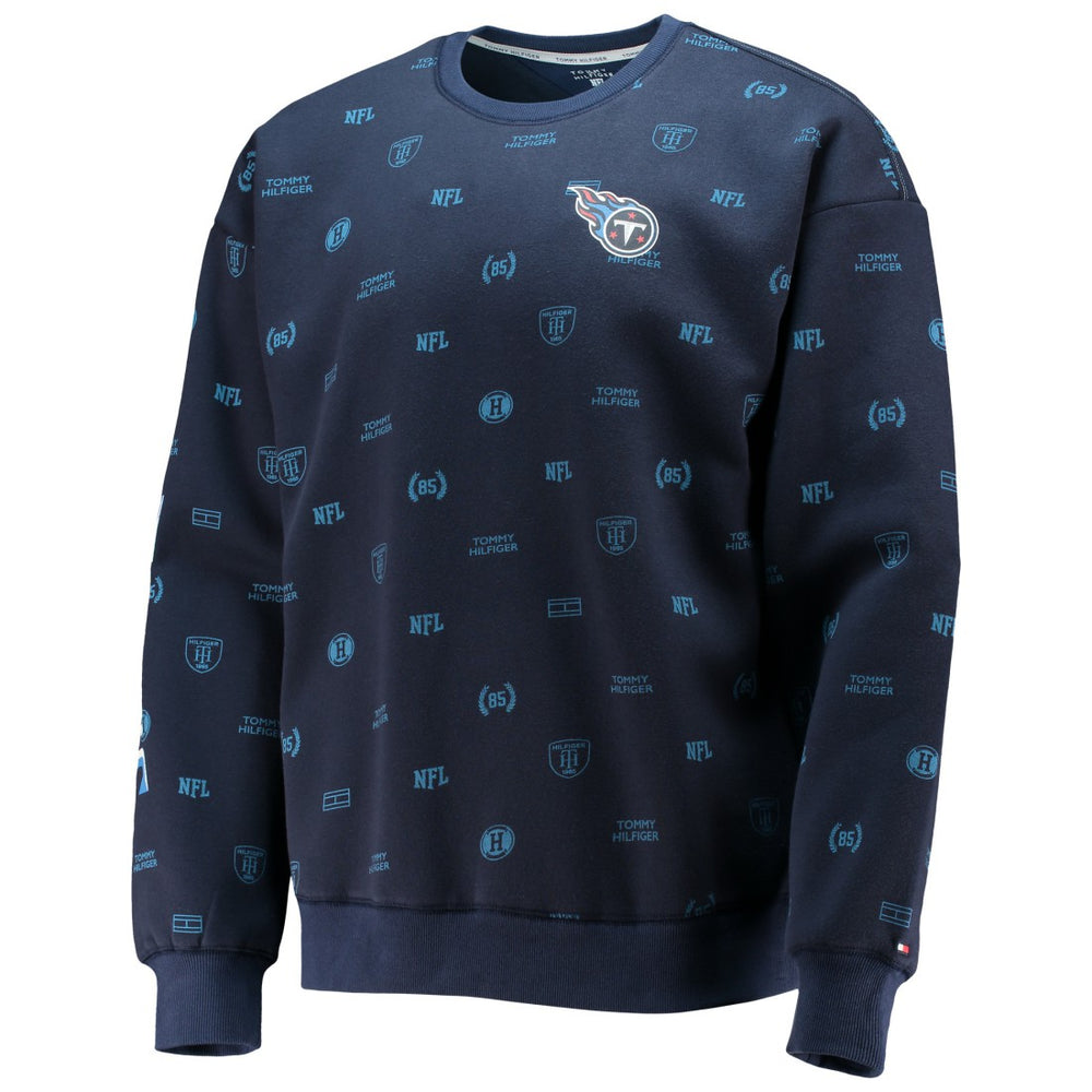Tennessee Titans Tommy Hilfiger Reid Graphic Pullover Sweatshirt Navy