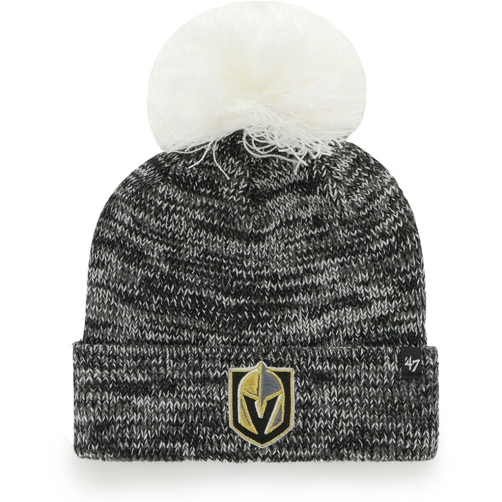 NHL Vegas Golden Knights '47 Women's Triple Cross Cuffed Knit Hat with Pom - Gray