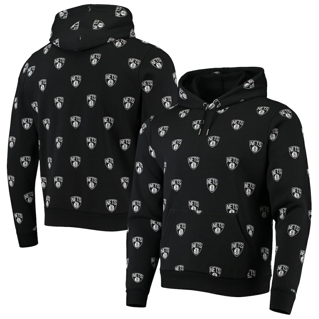 Brooklyn Nets The Wild Collective Unisex Allover Logo Pullover Hoodie Black