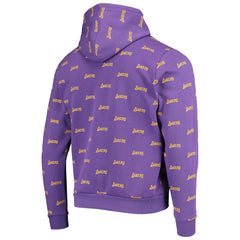 Los Angeles Lakers The Wild Collective Unisex Allover Logo Pullover Hoodie Purple