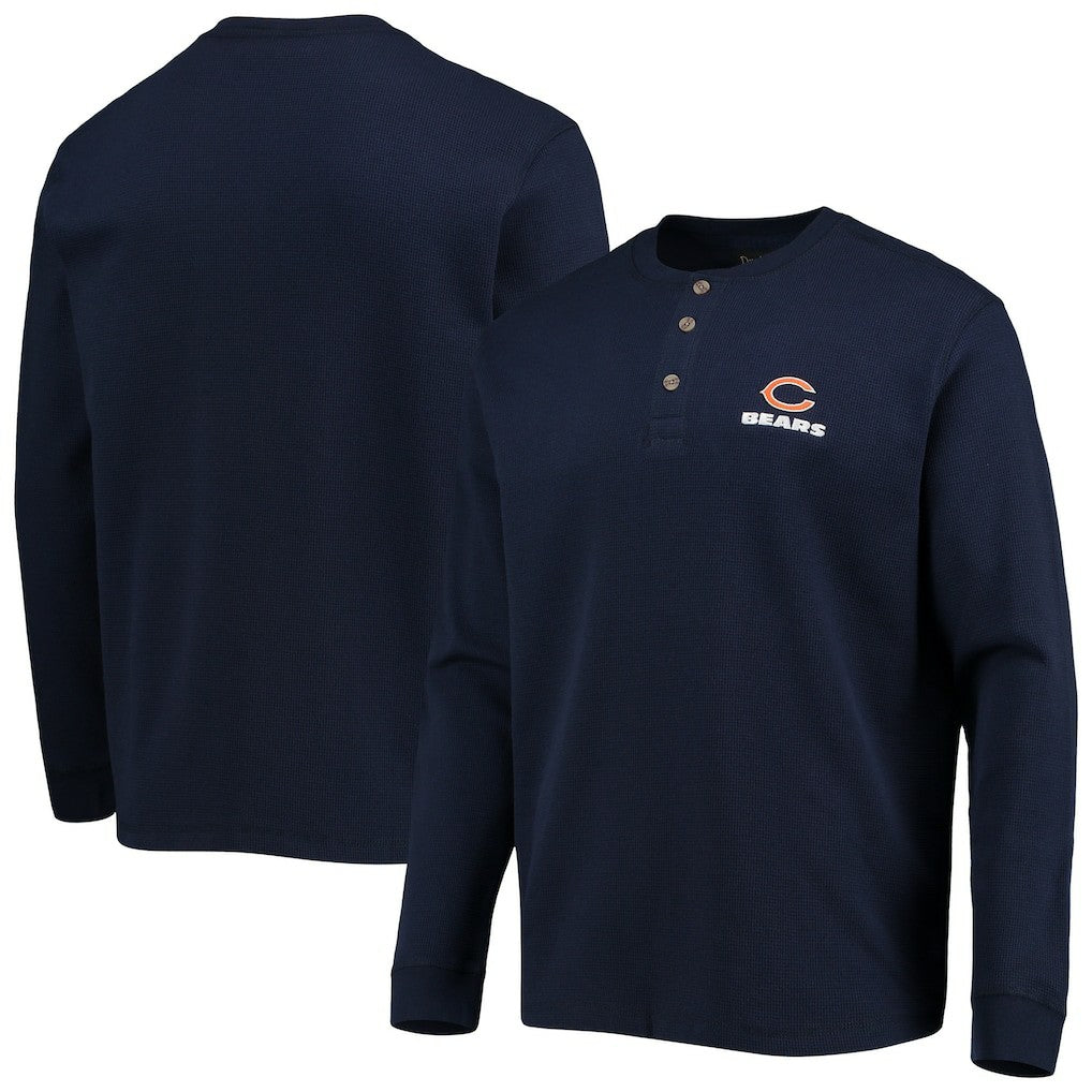 Chicago Bears Dunbrooke Logo Maverick Thermal Henley Long Sleeve T-Shirt Navy