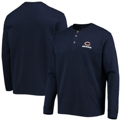 Chicago Bears Dunbrooke Logo Maverick Thermal Henley Long Sleeve T-Shirt Navy