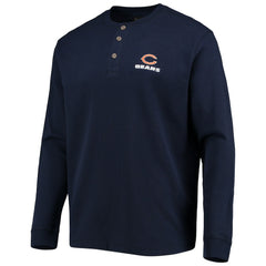 Chicago Bears Dunbrooke Logo Maverick Thermal Henley Long Sleeve T-Shirt Navy