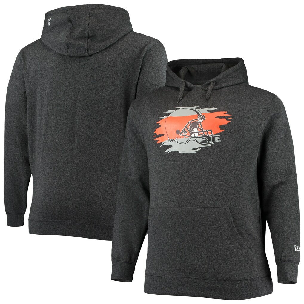 Cleveland Browns New Era Big & Tall Primary Logo Pullover Hoodie Charcoal