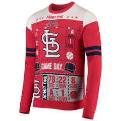 St. Louis Cardinals FOCO Ticket Light-Up Ugly Sweater - Red
