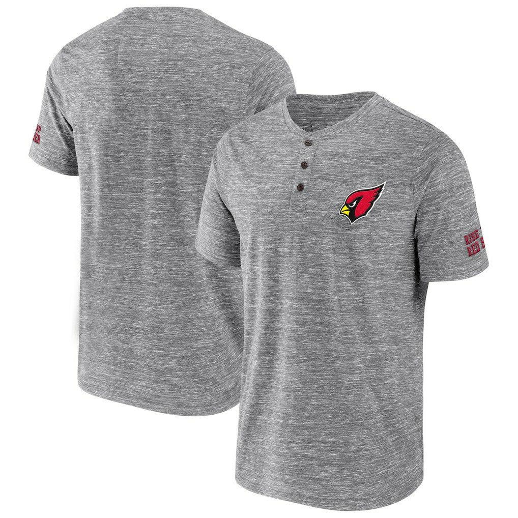 Arizona Cardinals NFL x Darius Rucker Collection Slub Henley T-Shirt Heathered Gray