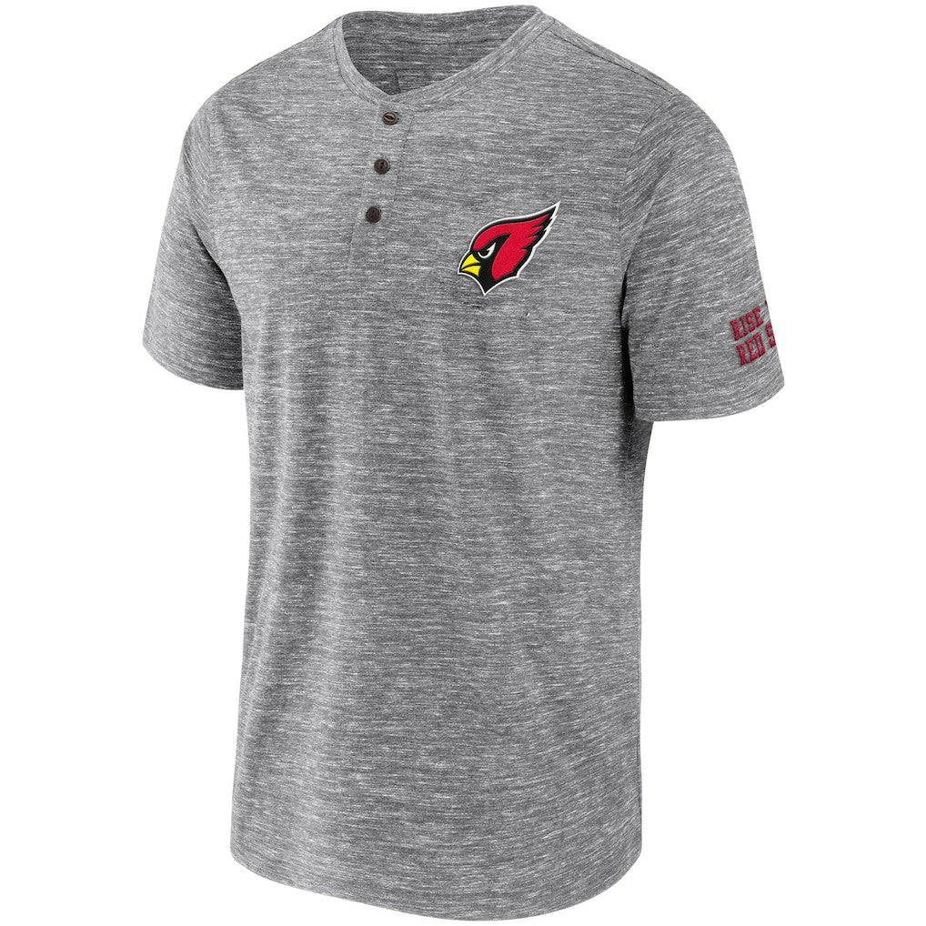 Arizona Cardinals NFL x Darius Rucker Collection Slub Henley T-Shirt Heathered Gray
