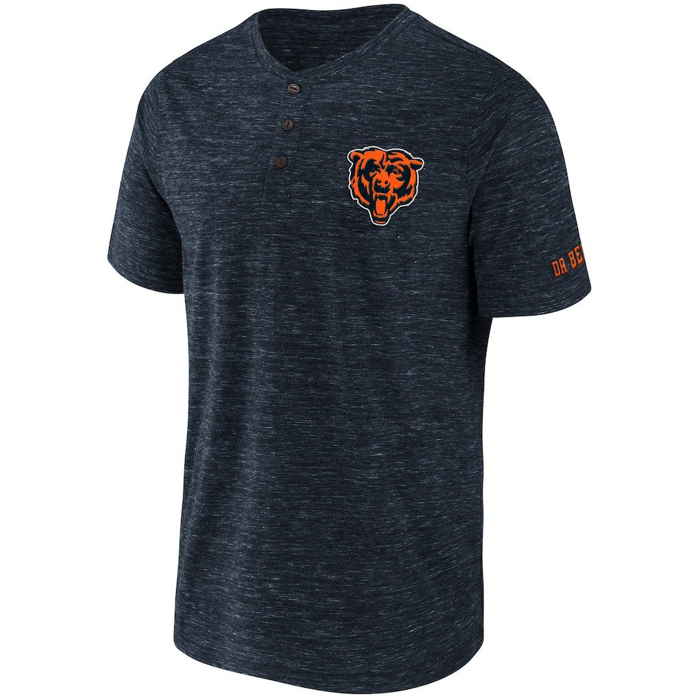 Chicago Bears NFL x Darius Rucker Collection Slub Henley T-Shirt Navy