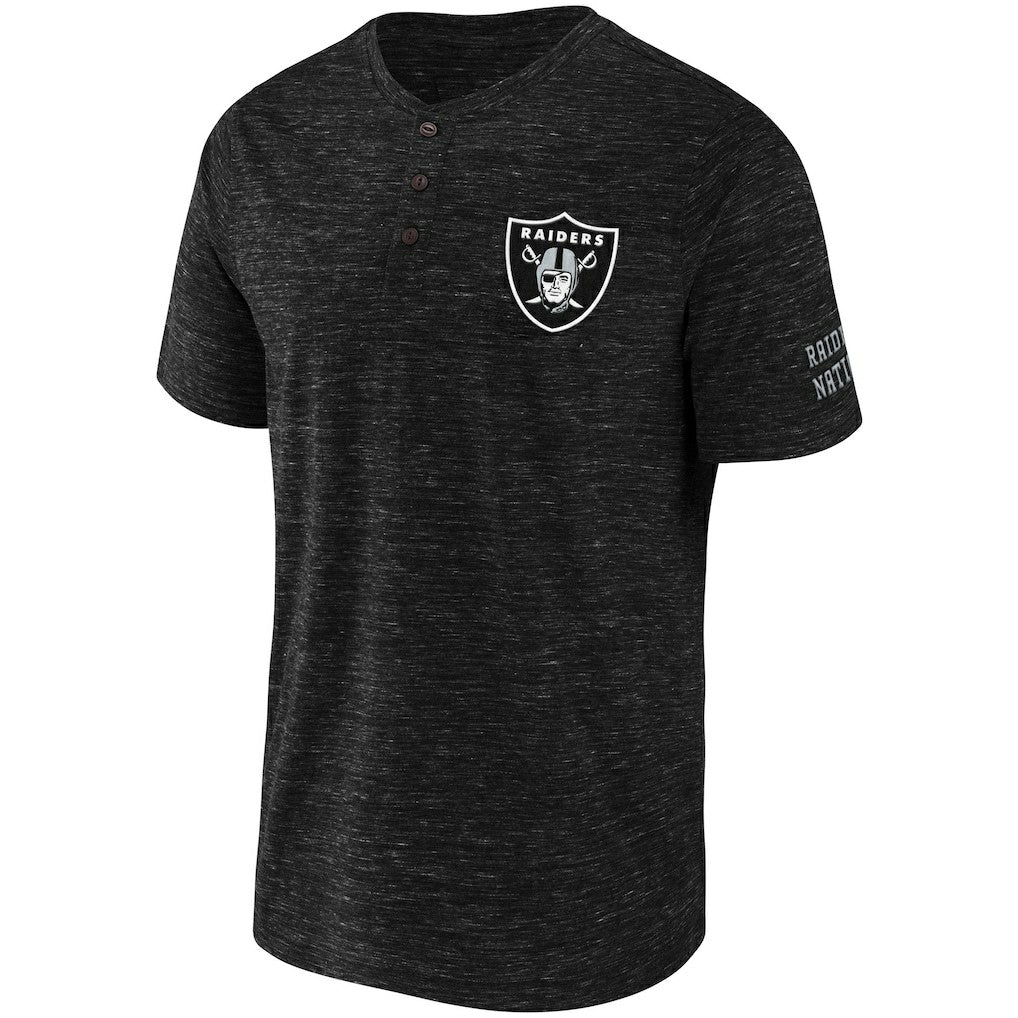Las Vegas Raiders NFL x Darius Rucker Collection Slub Henley T-Shirt Black
