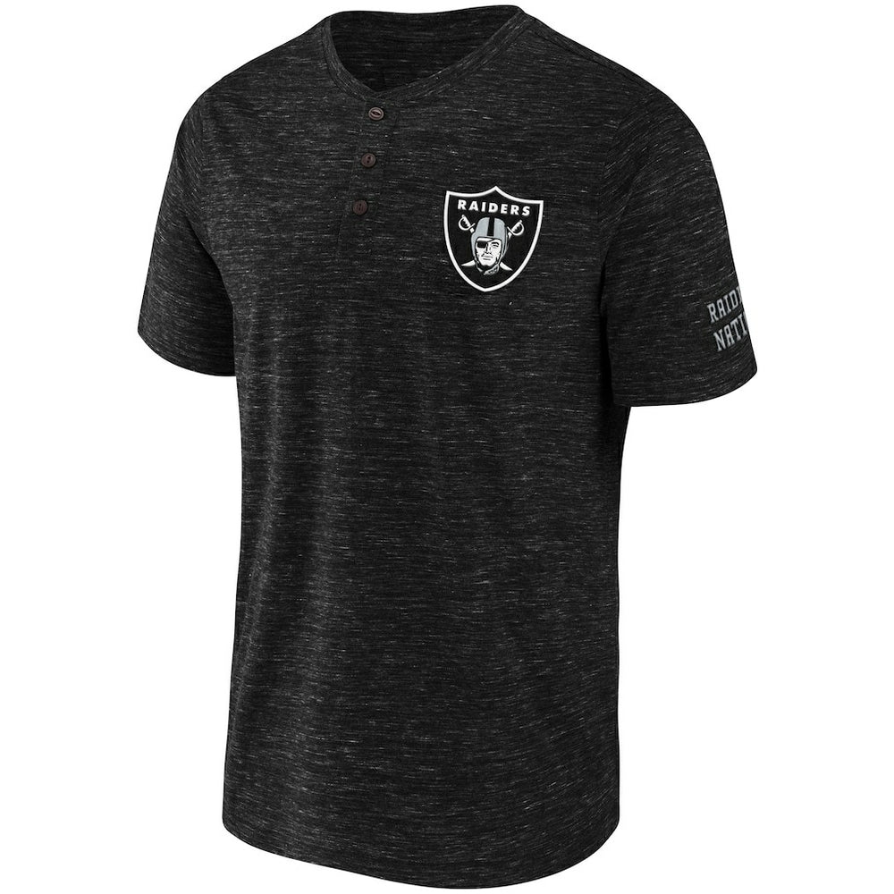 Las Vegas Raiders NFL x Darius Rucker Collection Slub Henley T-Shirt Black