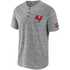 Tampa Bay Buccaneers NFL x Darius Rucker Collection Slub Henley T-Shirt Heathered Gray