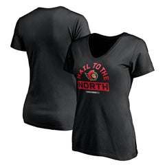 NHL Ottawa Senators Women's Hail to the North V-Neck T-Shirt - Black