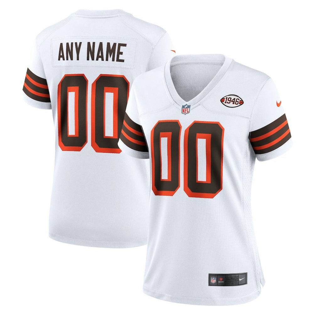 Cleveland Browns Women's 1946 Collection Alternate Custom Jersey White
