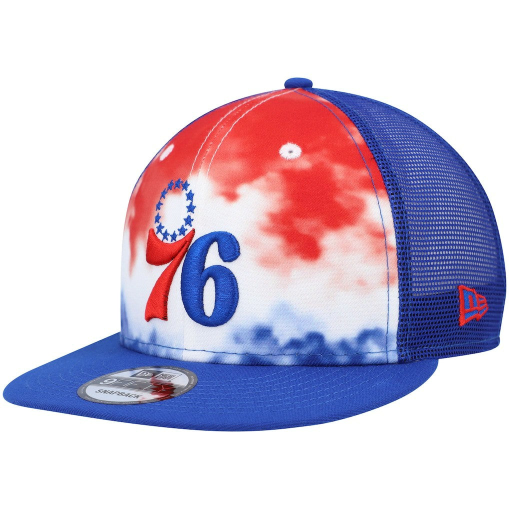 Philadelphia 76ers Hazy Trucker 9FIFTY Snapback Hat Royal