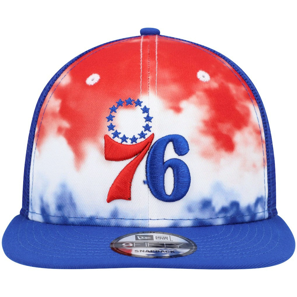 Philadelphia 76ers Hazy Trucker 9FIFTY Snapback Hat Royal