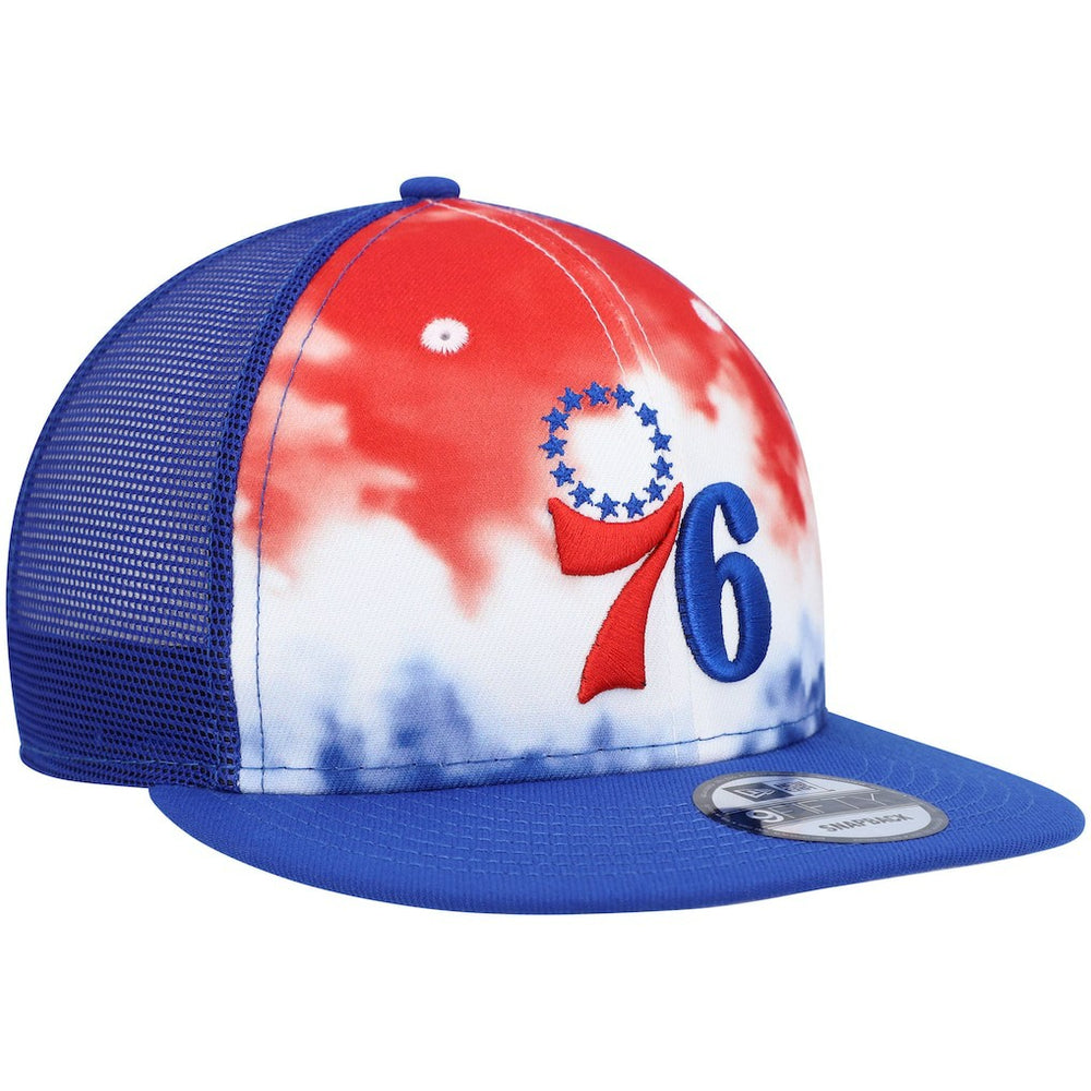 Philadelphia 76ers Hazy Trucker 9FIFTY Snapback Hat Royal