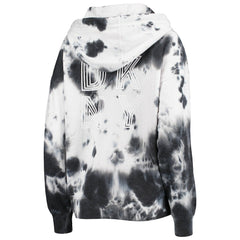 Los Angeles Chargers DKNY Sport Women's Dakota Oversized Tie-Dye Half-Zip Hoodie White/Black