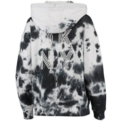 Minnesota Vikings DKNY Sport Women's Dakota Oversized Tie-Dye Half-Zip Hoodie White/Black