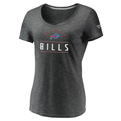 Buffalo Bills Women's League Leader Space Dye V-Neck T-Shirt Charcoal