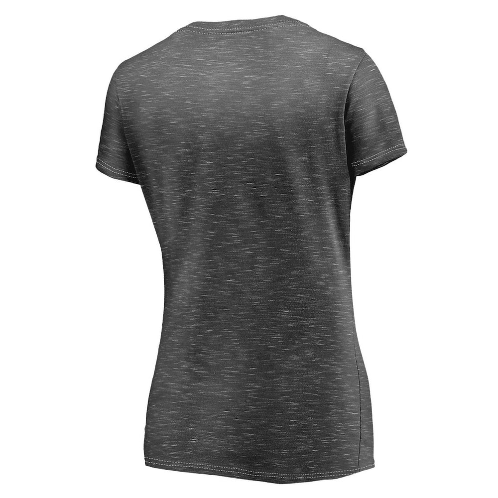 New Orleans Saints Women's League Leader Space Dye V-Neck T-Shirt Charcoal