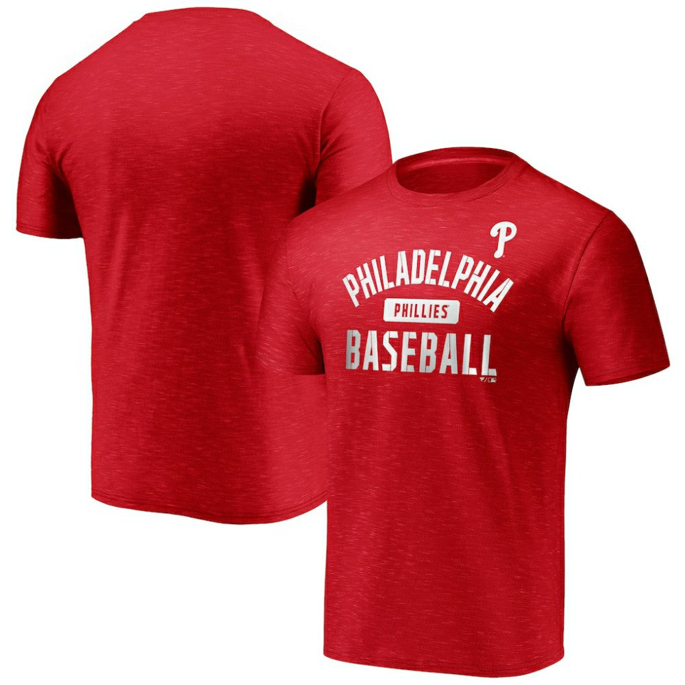 Philadelphia Phillies Fanatics Primary Pill Space Dye T-Shirt - Red T-shirts
