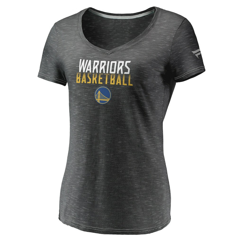 Golden State Warriors Women's Double-Fade Space-Dye V-Neck T-Shirt Charcoal