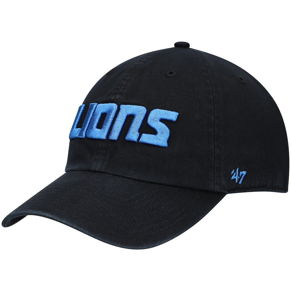 Detroit Lions '47 Clean Up Script Adjustable Hat Black