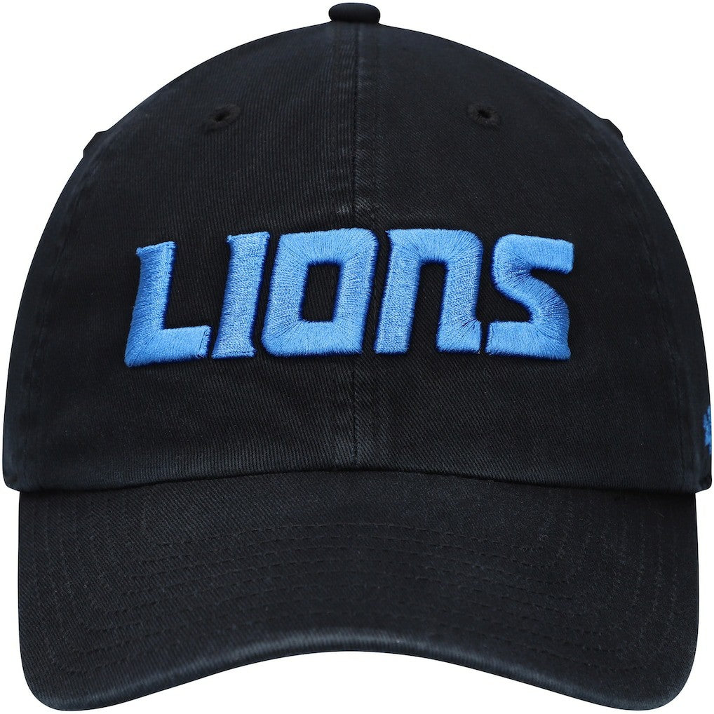 Detroit Lions '47 Clean Up Script Adjustable Hat Black