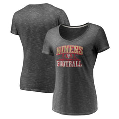 San Francisco 49ers Women's Hometown Space-Dye V-Neck T-Shirt Heathered Charcoal