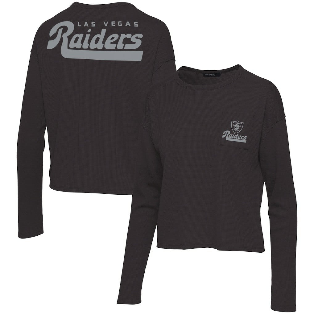 Las Vegas Raiders Junk Food Women's Pocket Thermal Long Sleeve T-Shirt Black