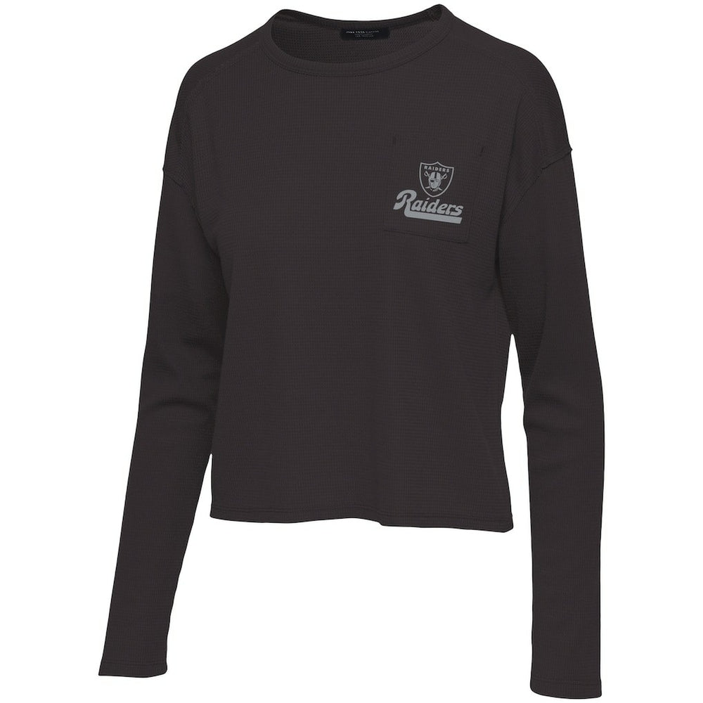 Las Vegas Raiders Junk Food Women's Pocket Thermal Long Sleeve T-Shirt Black