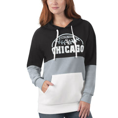 Chicago White Sox G-III Sports by Carl Banks Women's Block and Tackle Colorblock Pullover Hoodie - Black/Gray Hoodies