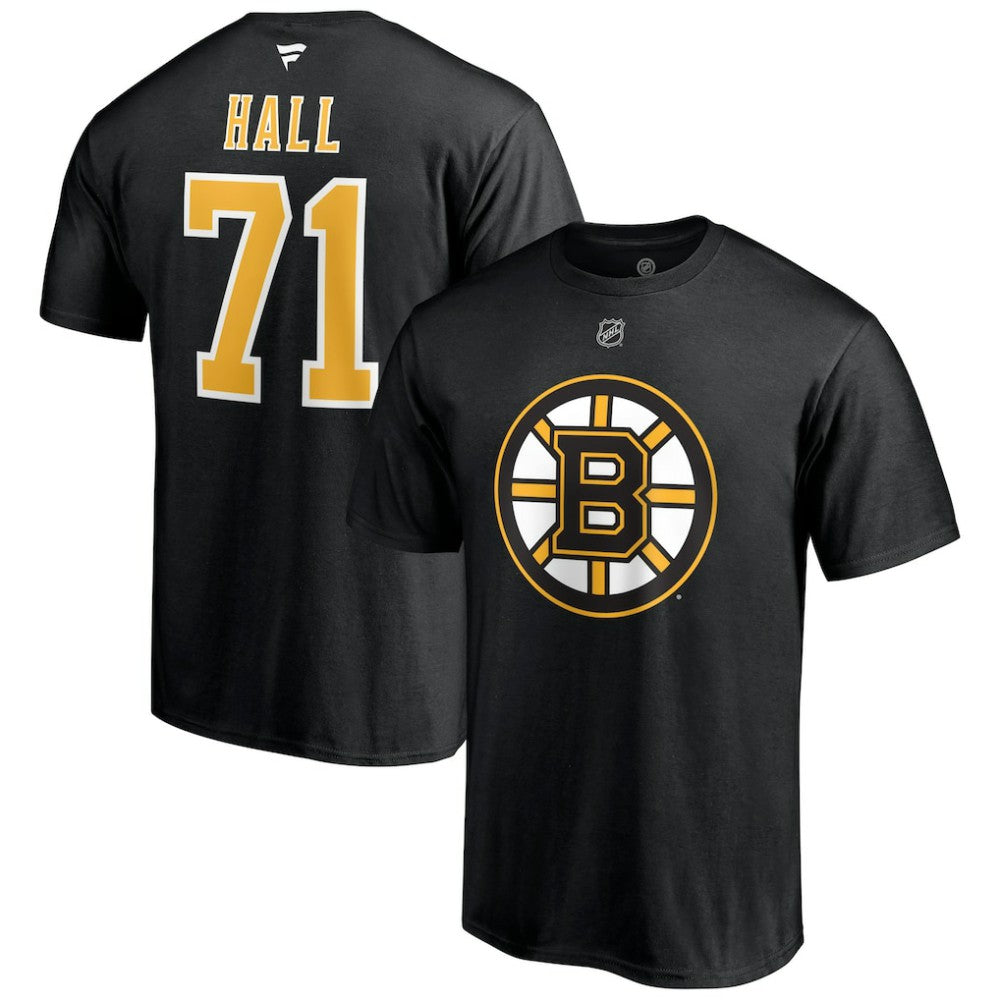 NHL Taylor Hall Boston Bruins Fanatics Authentic Stack Name & Number T-Shirt - Black