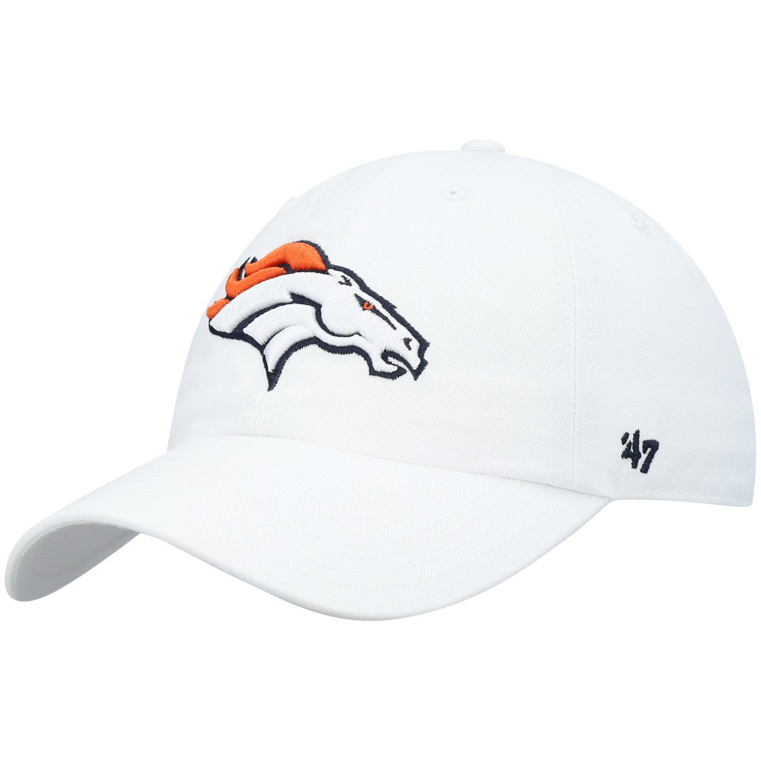 Denver Broncos '47 Clean Up Adjustable Hat White