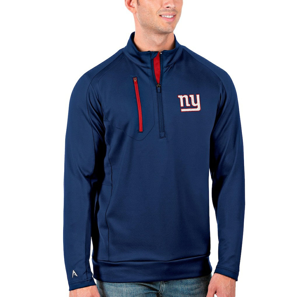 New York Giants Antigua Generation Quarter-Zip Pullover Jacket Royal/Red